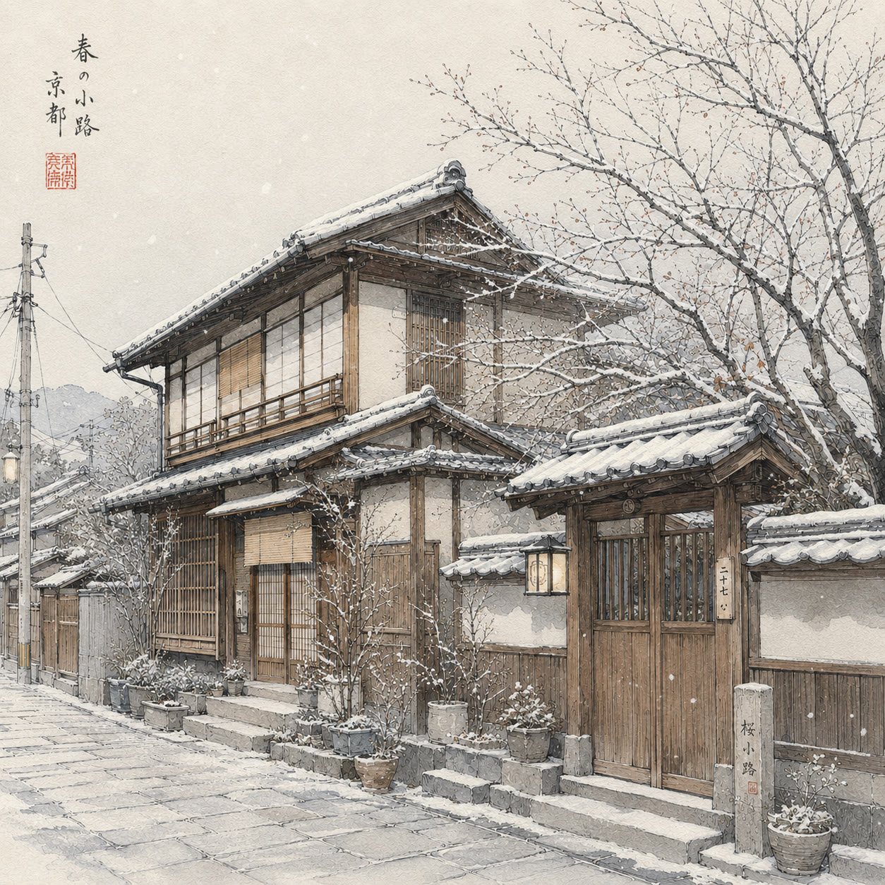 Kyoto Alley in Snow