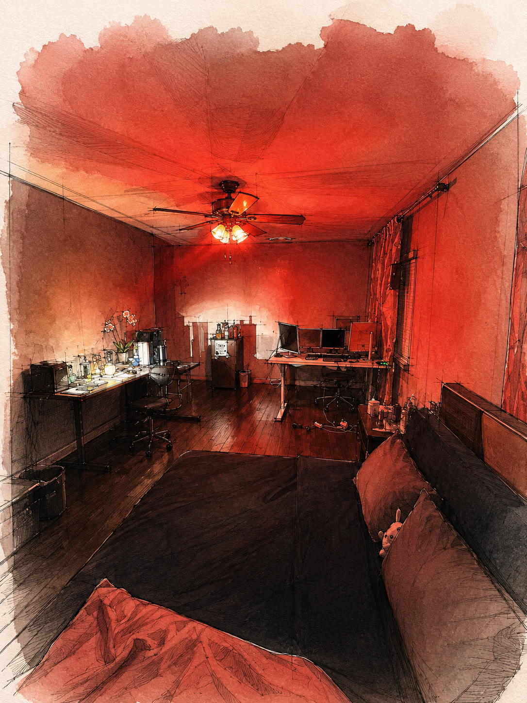Red Ceiling Room