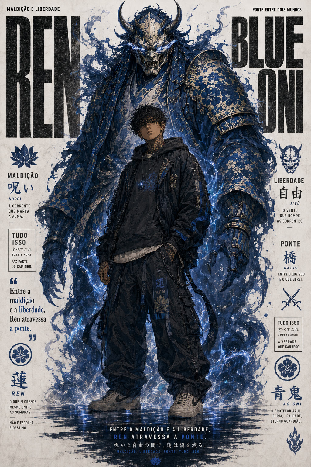 Ren and Blue Oni Poster