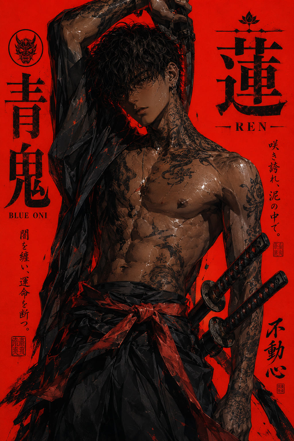 Ren Bare-Chest Red