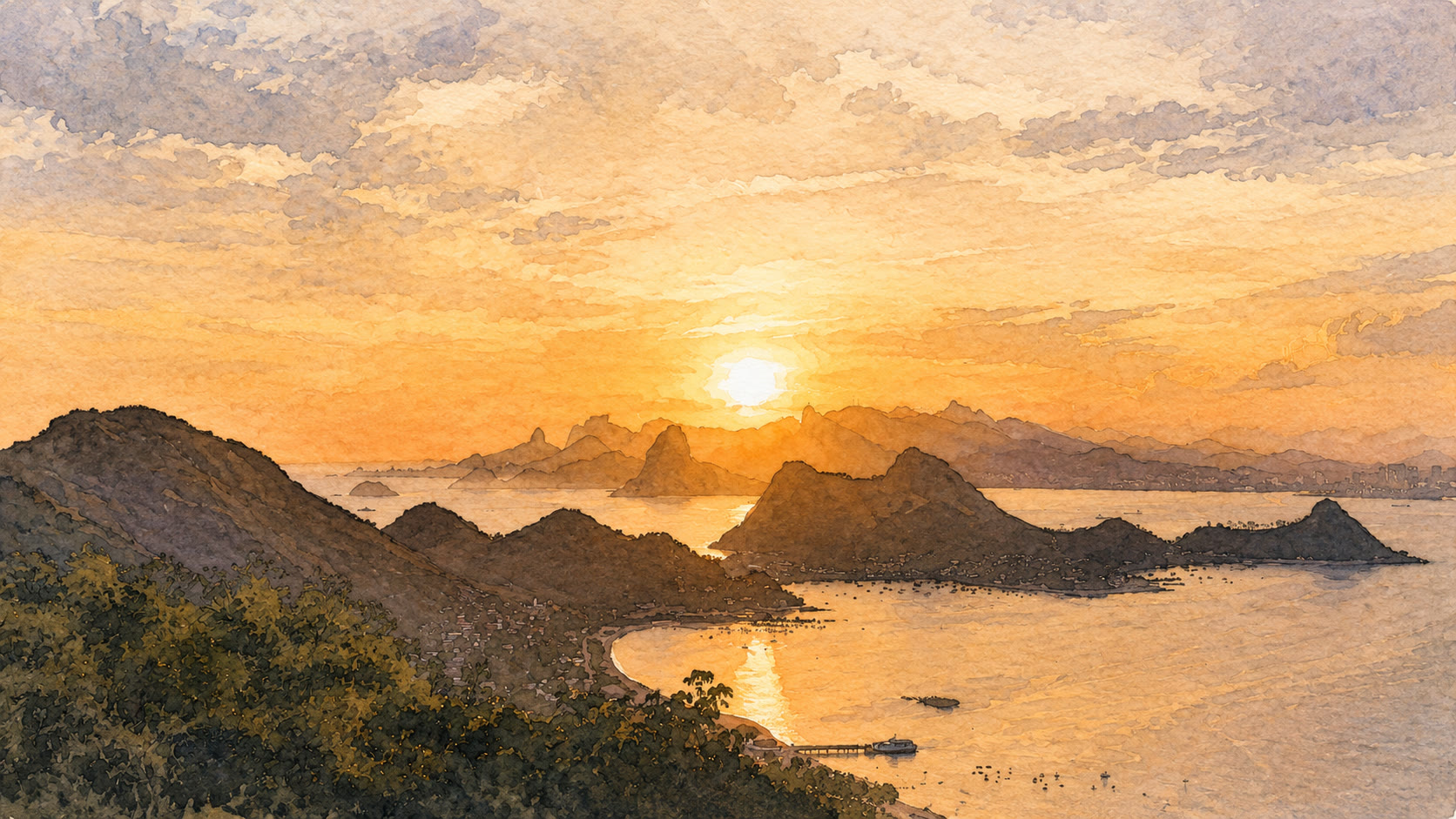 Rio Sunrise Over Islands